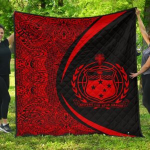 Samoa Coat Of Arms Polynesian Premium Quilt  Circle Style  05 J2  Quilt